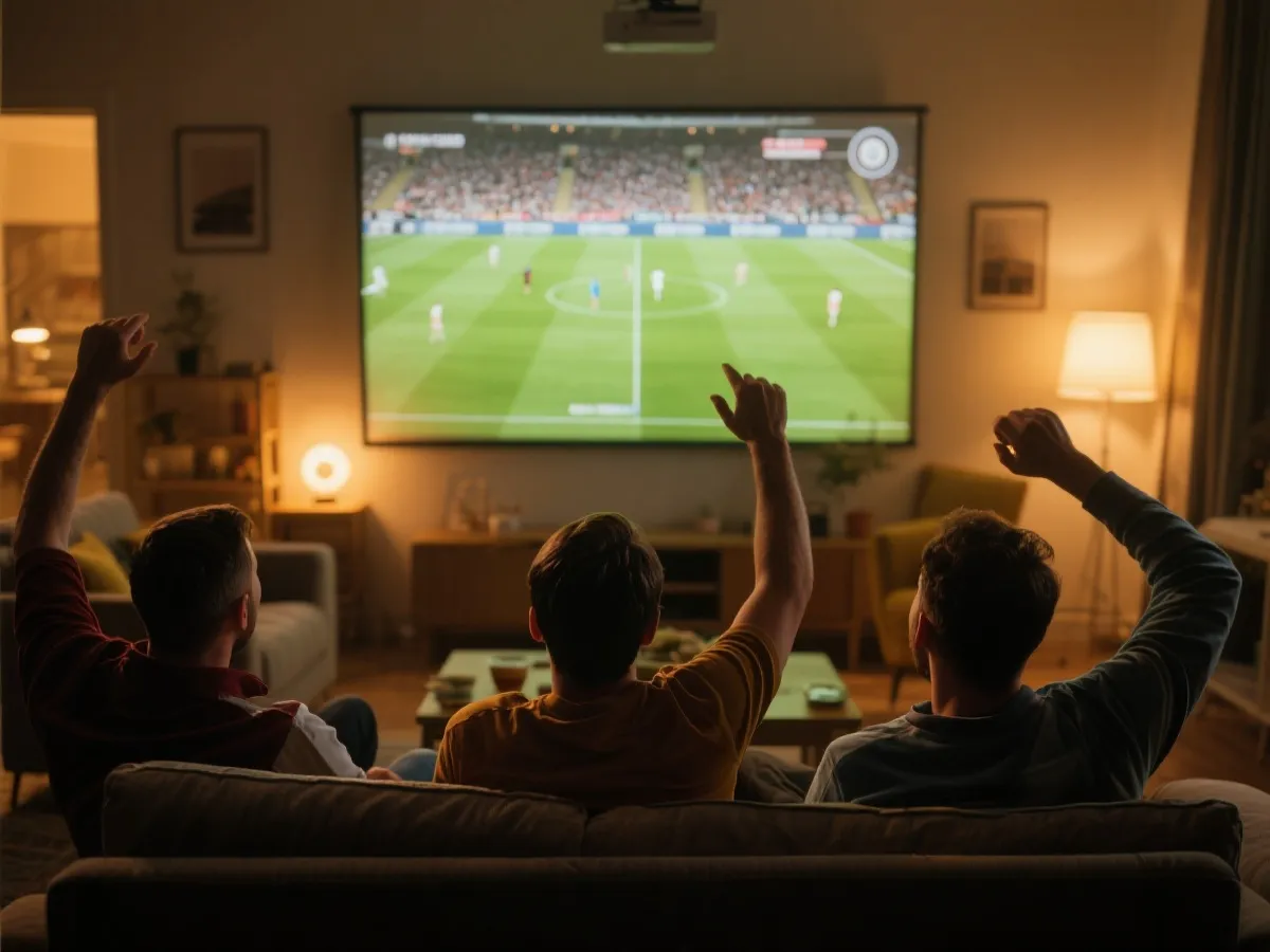 观看世界杯直播的场景示意图